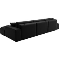 Угловой диван Лига диванов Лига-036 НПБ Модерн Лонг правый 127752 (экокожа Grifon 18 черный)