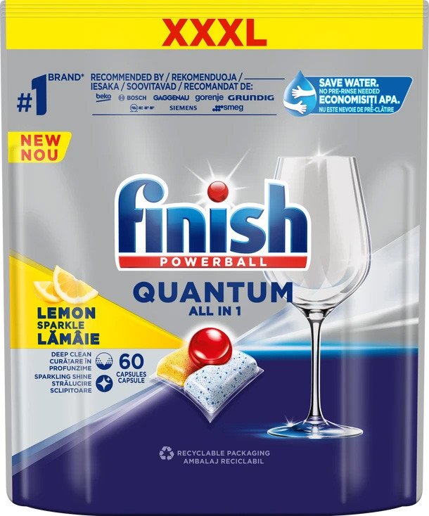 

Капсулы для посудомоечной машины Finish Powerball Quantum All in 1 Lemon (60 шт)