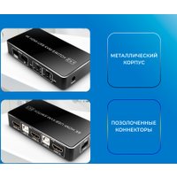 KVM переключатель USBTOP 2-х портовый KVM-переключатель HDMI2.0 4K60Hz +hotkey, (черный)