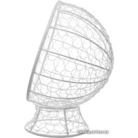 Кресло M-Group Кокос на подставке 11590102 (белый ротанг/бордовая подушка)