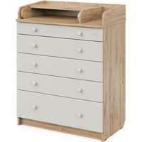 Детский комод Атон Мебель Maks ЛДСП 800/5 с органайзером (дуб канзас/серый шелк)