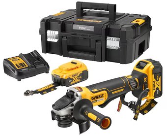 Угловая шлифмашина DeWalt DCG406P2LRT-QW (с 2-мя АКБ, кейс)