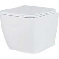 Унитаз подвесной Roxen Cube в комплекте с инсталляцией Asten Readle Zentralmodul AR0601-135M с кнопкой сатин (хром матовый)