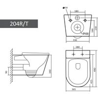 Унитаз подвесной Grado GD-W204T + GROHE Rapid SL 39504000 (с кнопкой смыва) в Мозыре