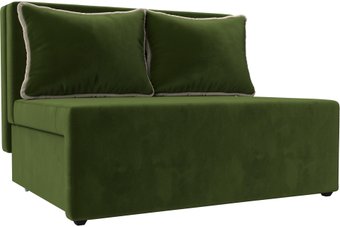 Лига диванов Лагуна (микровельвет зеленый/кант микровельвет бежевый)