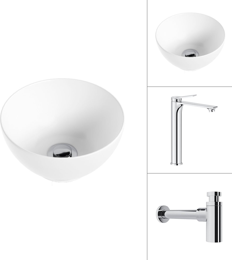 Умывальник Lauter 21601E + Rio 21AM12672 с сифоном 21635CH (хром)