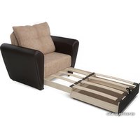 Кресло-кровать Мебель-АРС Квартет (микровельвет/экокожа, коричневый кордрой)