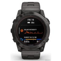 Умные часы Garmin Fenix 7X Pro Sapphire Solar (карбоново-серый титан/черный, с титановым и силиконовым ремешками)