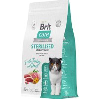 Сухой корм для кошек Brit care Superpremium Sterilised с индейкой и уткой для стерилизованных (профилактика МКБ) 1.5 кг