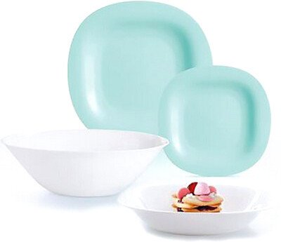 

Набор тарелок Luminarc Carine Light Turquoise&White P7627