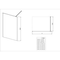 Душевая стенка Aquatek Walk in с держателем 140x200 AQ.WI.140.1CH (хром/прозрачное)