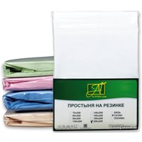 Простыня Альвитек Сатин однотонный на резинке 90x200x25 ПР-СО-Р-090-БЕЛ (белый)