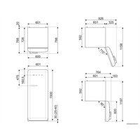 Однокамерный холодильник Smeg FAB28RDYVC5