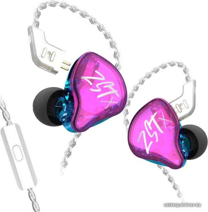 Наушники KZ Acoustics ZST X (с микрофоном, фиолетовый)