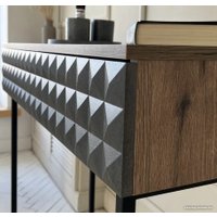 Консольный стол Shtabe Simple 7011 эко (графит/дуб веллингтон/черный)