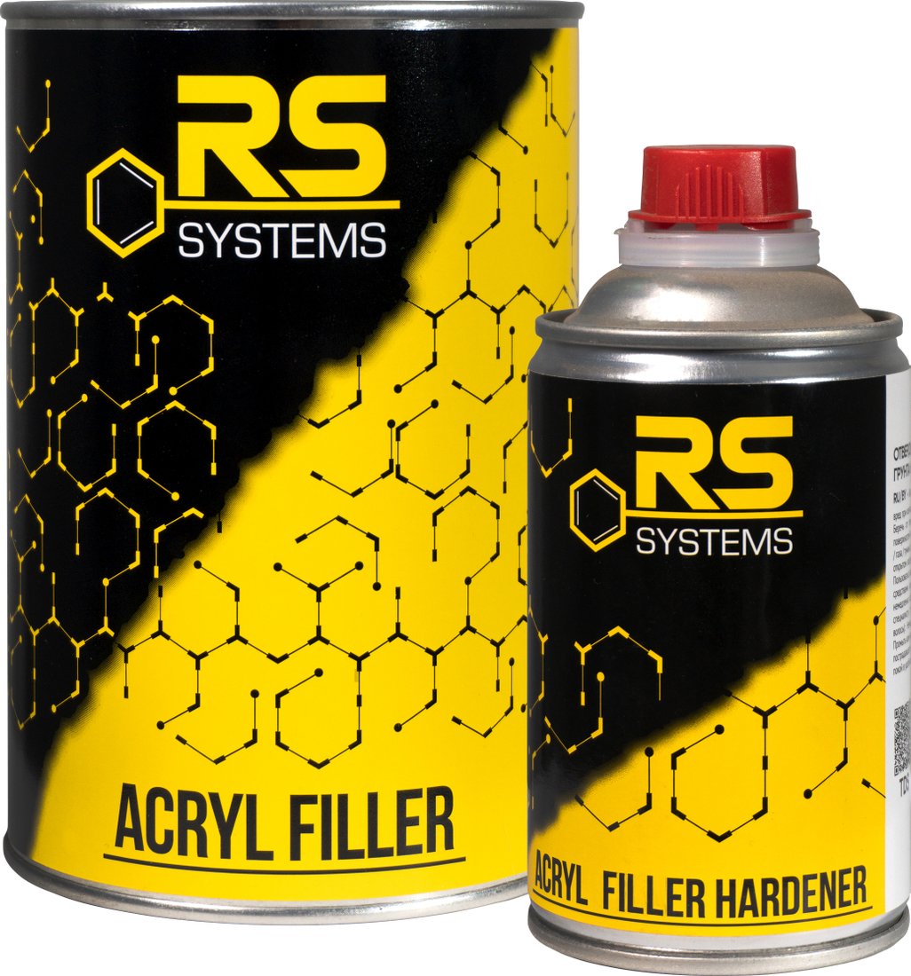 

Автомобильный грунт RS акриловый заполняющий 5+1 HS 0201-1.366-RS-075+0501-83 (900мл, серый)