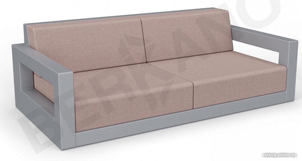 Садовый диван Berkano Quarter lounge с подушками 250_009_14 (графитовый/кофейный)