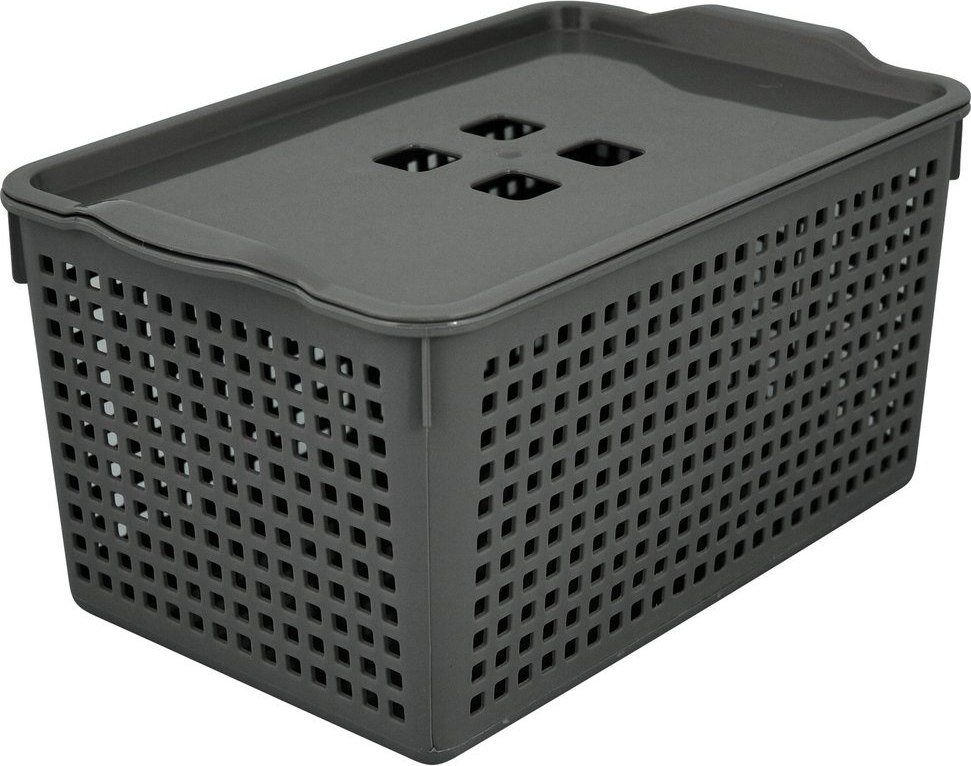 

Корзина Мультидом Лофт 644 108 (серый, с крышкой)