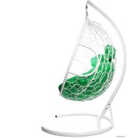 Подвесное кресло M-Group Для двоих 11450104 (белый ротанг/зеленая подушка)
