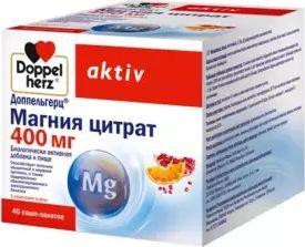 БАД Doppelherz activ Магния цитрат 400мг (40 саше-пакетов)