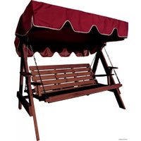 Садовые качели Сокол бай Прага 2 тик (бордовый) в Бобруйске