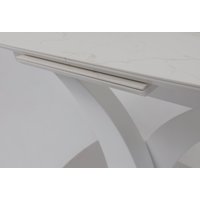 Кухонный стол Аврора Нотр Дам Moderne 1400/1800x850 (камень белый Calacata vagli/белый муар)
