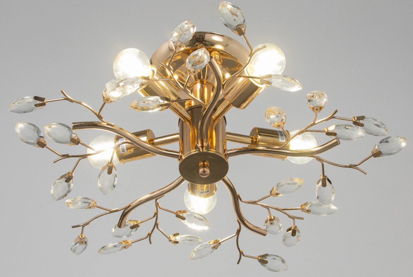 

Люстра средней высоты BayerLux Нежность 10777423 (золото)