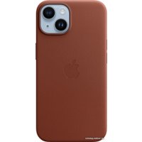 Чехол для телефона Apple MagSafe Leather Case для iPhone 14 (темно-коричневый)