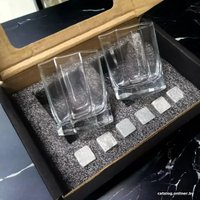 Набор стаканов для виски Amiro ABW-001 (2 стакана, 6 камней)