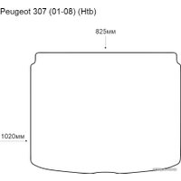 Коврик для багажника Alicosta Peugeot 307 01-08 Htb (багажник, ЭВА 6-уг, черный)
