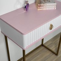 Туалетный столик без зеркала Shtabe Royal 5115 эко (зефир/золото/р.золото)