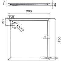 Душевой поддон Omnires Merton 90x90