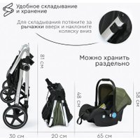Универсальная коляска Tomix Sunny 619C (3 в 1, dark olive)