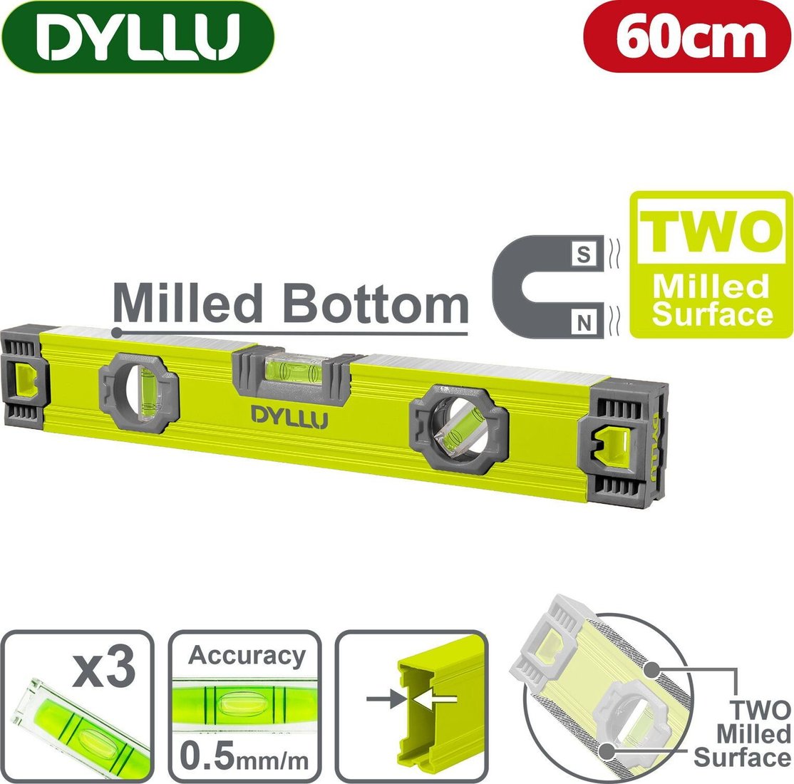 Уровень строительный Dyllu DTSL3G60