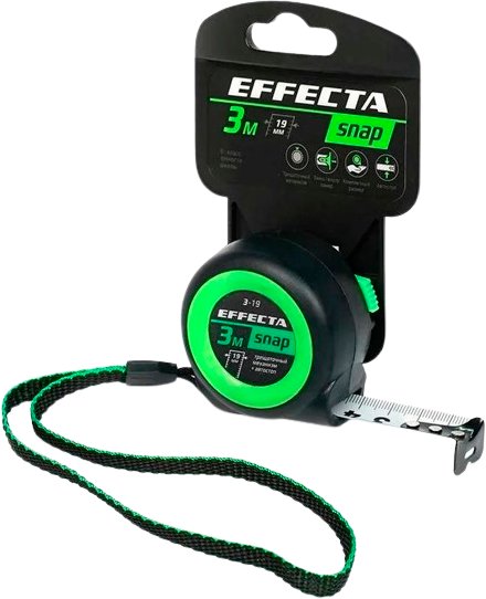 

Рулетка Effecta Snap 19мм (3 м)
