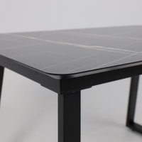 Кухонный стол Lepremo AV 1208 HPL+МДФ раздвижной 1200-1600x800 (черный тунис/черный)