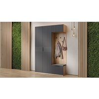 Тумба для обуви Трия Хилтон №4 251068 (дуб крафт золотой/графит матовый)