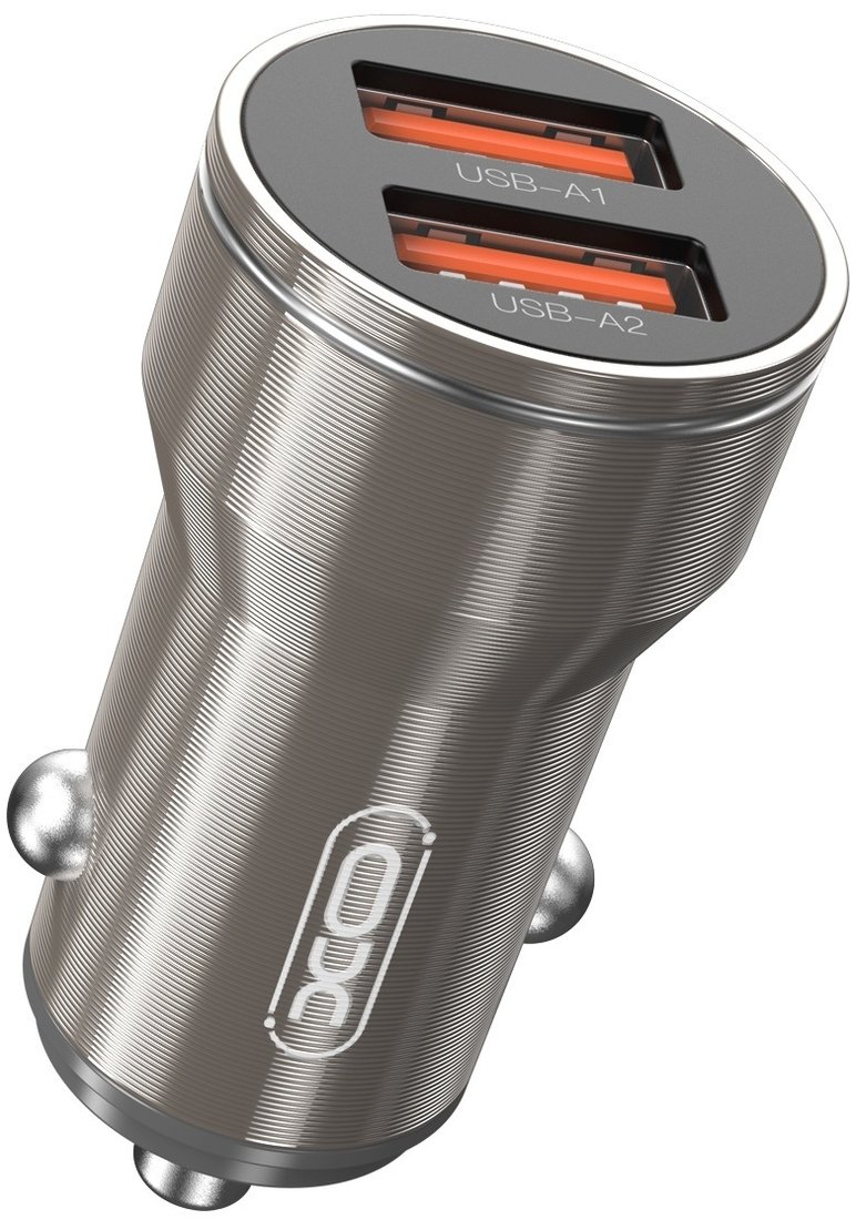 Автомобильное зарядное XO CC48 (серый)