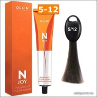 Крем-краска Ollin Professional N-Joy Color Cream 5/12 светлый шатен пепельно-фиолетовый 100 мл