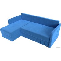 Угловой диван Лига диванов Слим левый (велюр голубой)