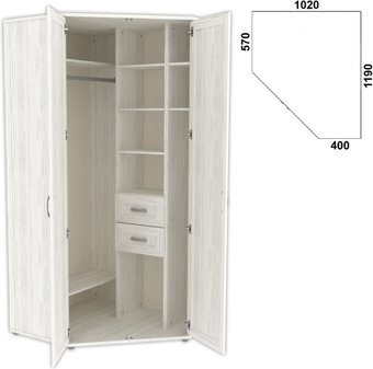 Шкаф распашной Уют Сервис Гарун-К 535.02 (арктика)