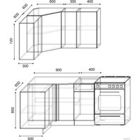 Готовая кухня Сивирин-Компани Клео лайт угловая 1.2х1.3 (антрацит/стальной серый)