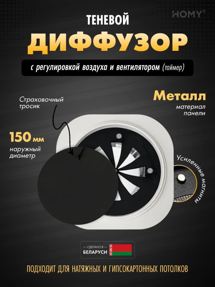 

Вентиляционная решетка HOMY AIR круглый A100BRT d150 (черная)