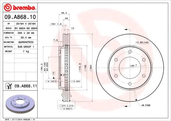 

Brembo 09A86810