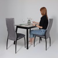 Кухонный стол Мамадома Tirk radial-110 раздвижной 110-142х70 (серый сланец/черный)