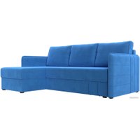 Угловой диван Лига диванов Слим левый (велюр голубой)