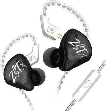 Наушники KZ Acoustics ZST X (с микрофоном, черный)