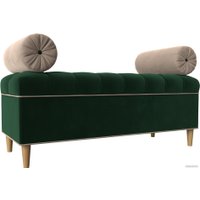 Банкетка Лига диванов Глория 113660 (велюр зеленый/бежевый/бежевый)