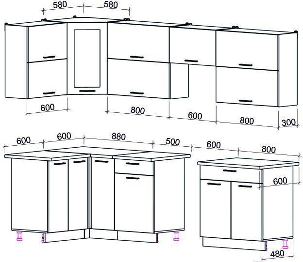 

Готовая кухня Интерлиния Мила Gloss 60-12x28 (ваниль/шоколад глянец)