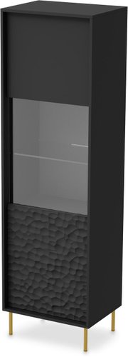 Шкаф-витрина Halmar Bullet W-1 (черный/золотой)